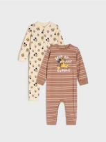 Sinsay - Medvilninis smėlinukas Mickey Mouse 2 pack - tamsiai ruda