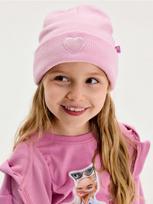 Sinsay - Beanie stiliaus kepurė su antsiuvu Barbie - pastelinė rožinė