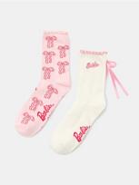 Sinsay - Kojinės su medvilne ir raukiniais 2 pack Barbie - multicolor