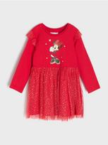 Sinsay - Medvilninė suknelė su tiulio sijonu Minnie Mouse - raudona