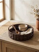 Sinsay - Pinta dekoratyvinė padėkla su rankenomis - tamsiai ruda