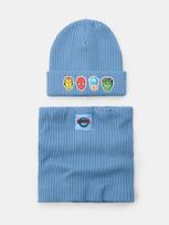 Sinsay - Rantuotas komplektas su viskozės priemaiša: beanie kepurė ir mova Marvel 2 pack - pilkai mėlyna