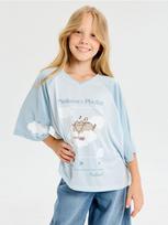 Sinsay - Marginti marškinėliai Pusheen the Cat - blyškiai mėlyna