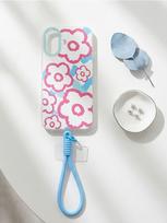 Sinsay - iPhone 13/14/15/16/17 dėklas su gėlių motyvu ir laikikliu - multicolor