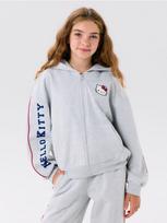Sinsay - Užtrauktuku užsegamas džemperis su gobtuvu Hello Kitty - šviesiai pilka