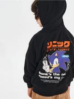 Sinsay - Užtrauktuku užsegamas džemperis su gobtuvu Sonic the Hedgehog - juoda