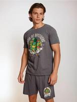 Sinsay - Medvilniniai dviejų dalių pižama su spaudiniu Teenage Mutant Ninja Turtles - tamsiai pilka