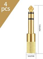 4 ausinių lizdo adapterių rinkinys 6,5 mm lizdo kištukas į 3,5 mm lizdą 6,5 mm (1/4 colio) lizdo kištukas į 3,5 mm (1/8 colio) lizdo aux stereo garso adapteris ausinėms arba garsiakalbiams