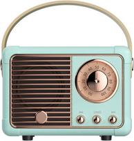 Retro bluetooth garsiakalbis, vintažinis garsiakalbis su senamadišku klasikiniu stiliumi, didelis garsumas, bluetooth 5.0 belaidis ryšys, palaiko tf kortelę, u diską ir aux garso įvestį (mėlynas)