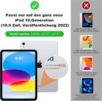 Ipad 10-osios/(a16) 11-osios kartos klaviatūros dėklas, skirtas 10,9 colio 2022/11 colių 2025, nuimama belaidė bluetooth klaviatūra (vokiečių išdėstymas, Qwertz), skirta Ipad 10/11 Gen, mėlyna