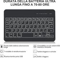 Winchking klaviatūra, skirta samsung galaxy tab a9 2023 8.7 colių (sm-x110/sm-x115), 7 apšvietimo funkcijos, itališka bluetooth klaviatūra, nuimamas apsauginis dėklas, skirtas 8.7 colių, tamsiai žalia
