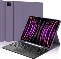 Ipad pro 12.9 klaviatūra su jutikliniu kilimėliu, klaviatūros dėklas, skirtas ipad pro 6/5/4/3 kartai, itališka bluetooth klaviatūra, skirta ipad pro 12.9 colių 2022/2021/2020/2018, violetinė