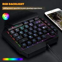 Lazmin112 vienrankė žaidimų klaviatūra, žaidimų klaviatūra su skaičių klaviatūra, rgb apšviesta ergonomiška klaviatūra su riešo atrama, usb plug and play, skirta kompiuteriui/nešiojamam kompiuteriui/mobiliajam telefonui/planšetiniam kompiuteriui