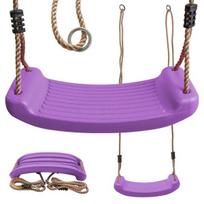 Sodo sūpynės LENTA 42 cm sėdynė vaikams Violetinė kvadratiniams žaislams