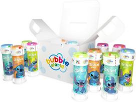 Bubble World - Stitch vakarėlio rinkinys - 12 buteliukų burbulų - 60 ml - paprasti vamzdeliai ir integruotas ventiliatorius - puikiai tinka gimtadienio vakarėliams jūsų vaikui ir draugams - pagaminta Italijoje