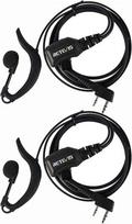 Retevis R111 walkie talkie ausinės su reguliuojamu garsumu G formos ausinės, suderinamos su radijo stotimis Rt24 Rt22 Rt27 Rt28 Rt81 Rt21 Baofeng Bf-88e Bf-888s Tyhbelle Kenwood (2 vnt.)