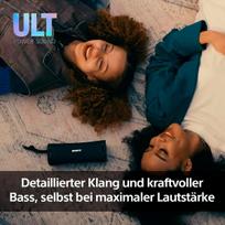 Sony Ult Field 1 belaidis nešiojamas bluetooth garsiakalbis su Ult Power Sound, galingais žemaisiais dažniais, Ip67, atsparus vandeniui, dulkėms, smūgiams, 12 val. baterija, aiški kalbos kokybė, lauko, juodas