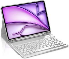 Occtingkind, klaviatūra, skirta ipad air 11 2025/2024, dėklas su magnetine nuimama bluetooth klaviatūra, skirta ipadair 11 colių 2024 m2 ir ipad air 11 colių 2025 m3, vokiečių qwertz išdėstymas, usb c, šviesiai pilka