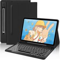 Fogari Klaviatūros dėklas, skirtas Samsung Galaxy Tab S9 Plus 12.4 colių 2023 - Klaviatūra Samsung Tab S9 Fe+, Apsauginis dėklas su 7 spalvų klaviatūra - Itališkas išdėstymas Bluetooth Magnetinė nuimama klaviatūra
