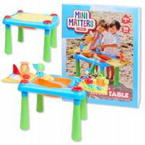 Smėlio ir vandens žaidimų stalas, nešiojama smėlio dėžė MINI MATTERS 24 el.