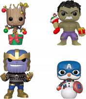 Funko Pop! Marvel Happy Holidays - 4 figūrėlės (hulk, Groot, Thanos, Kap. Am.)