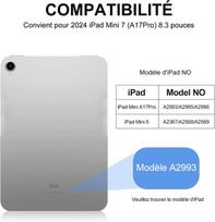 Sengbirch Ipad Mini 7 (a17pro) 8.3 colių 2024 Klaviatūros dėklas - prancūziška Azerty klaviatūra, nuimamas belaidis bluetooth klaviatūros dėklas, skirtas Ipad Mini 7 8.3 colių 2024, levandų spalvos