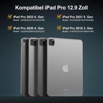 Iveoppe klaviatūra, skirta ipad pro 12.9, dėklas su klaviatūra, skirtas ipad pro 6-os kartos, bluetooth qwertz magnetinė 7 spalvų apšvietimo klaviatūra, skirta ipad 12.9 colių (6/5/4/3 gen) 2018–2022, rožinė