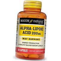 Alfa lipoinės rūgšties kapsulės, Alpha Lipoic Acid 200, Mason Natural 60 kaps. (70529001) 60caps