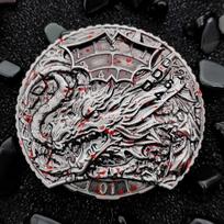 Oruza dnd metalinis ruletės kauliukas, 7-in-1 dnd ruletės kauliukų rinkinys, drakono galvos metaliniai d&d ruletės kauliukai, skirti d&d rpg mtg warhammer 40k sci-fi, karo tematikos stalo žaidimams