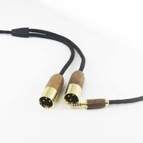 Hansnby 4,4 mm subalansuotas vyriškas į 2 Xlr vyriškas dvigubas Xlr vyriškas audio adapterio kabelis 4,4 mm subalansuotas kabelis 6n Occ vario sidabruotas kabelis riešutmedžio medinis korpusas 1 m/3,3 pėdos/39 coliai