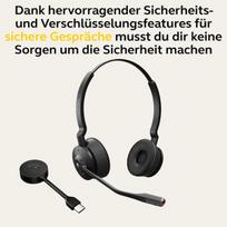 Jabra Engage 55 belaidės stereo ausinės su link 400 usb-c dect adapteriu – triukšmą slopinantis mikrofonas, didelis veikimo nuotolis, klausos apsauga – sertifikuota ms teams – juoda