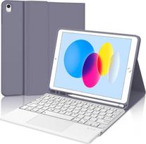 Winchking Ipad 10 kartos klaviatūra (2022) su jutikliniu kilimėliu, dėklas 10,9 colio Ipad 10 Gen, itališka klaviatūra, nuimama bluetooth klaviatūra, levandų violetinė
