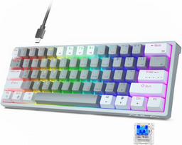 Aula F3261 mechaninė žaidimų klaviatūra, 60% mažas, Rgb Pc klaviatūra kompiuteriui/planšetiniam Kompiuteriui/ps/xbox, Qwerty, su mėlynais jungikliais