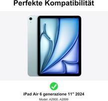 Iveoppe klaviatūra, skirta ipad air 11 2025 m3/2024 m2, apsauginis dėklas su pieštuko laikikliu, dėklas su bluetooth magnetine qwertz klaviatūra, skirta ipad air 7-osios/6-osios kartos 11 colių m3/m2, juoda