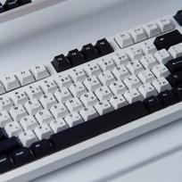 138 klavišų Pbt klavišų dangteliai Dye-sub Cherry profilio japoniški minimalistiniai juodos ir baltos spalvos klavišų dangteliai, skirti 61/64/87/104/108 Cherry Mx mechaninei žaidimų klaviatūrai (tik klavišų dangteliai)