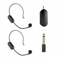 Ausinių mikrofono ir rankinio mikrofono komplektas 2.4g Belaidis mikrofonas 2 viename 2 mikrofonai