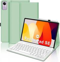 Sengbirch dėklas, skirtas xiaomi redmi pad se 11 colių 2023, dėklas su klaviatūra, bluetooth 5.0 belaidė klaviatūra, šviesiai žalia