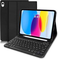 Hofsos klaviatūros dėklas, skirtas ipad 10 kartos 10,9 colio 2022 m. modeliui, (vokiška) klaviatūra, skirta ipad 10-os kartos apsauginiam dėklui su pieštuko laikikliu, belaidė nuimama klaviatūra, skirta ipad 10 gen 10,9 colio juodos spalvos