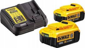 Pakuotė 2 akumuliatoriai DEWALT XR 18V 4Ah Li-Ion + įkroviklis - DCB1104M2-QW