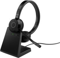 Jabra Evolve 65 Te belaidės stereo ausinės, sertifikuotos „microsoft Teams“, 30 m veikimo nuotolis, 12 valandų baterija, Usb-a su įkrovimo stotele – juodos