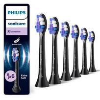Philips Sonicare HX6056/88 S2 Sensitive dantų šepetėlio antgaliai standartiniai 6 vnt., juodi