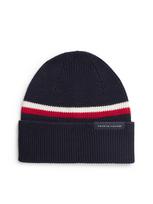 TOMMY HILFIGER Megzta kepurė nebalintos drobės spalva / tamsiai mėlyna / raudona