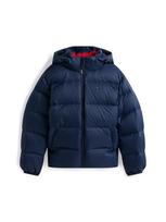 Tommy Jeans Žieminė striukė 'Essential' tamsiai mėlyna jūros spalva / raudona / balta