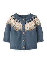 NAME IT Kardiganas 'NBMOSMANE' tamsiai mėlyna / šviesiai ruda / oranžinė / balta