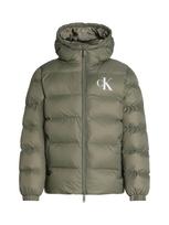 Calvin Klein Jeans Demisezoninė striukė alyvuogių spalva / balta