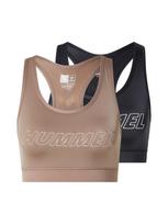 Hummel Sportinė liemenėlė 'Tola' tamsi smėlio / juoda / balta
