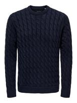 Only & Sons Megztinis 'Kicker' tamsiai mėlyna
