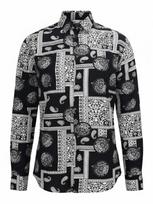 Radwa Marškiniai 'Men's Viscose multicolor pattern shirt' margai juoda