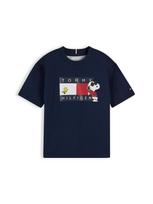 TOMMY HILFIGER Marškinėliai tamsiai mėlyna jūros spalva / rūdžių raudona / balta