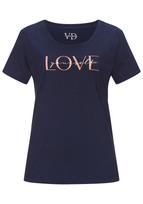 VIVANCE by LASCANA Marškinėliai tamsiai mėlyna / koralų splava / balta